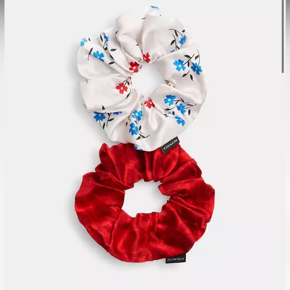 Coach Signature Boardwalk Floral Print Hair Ties Pack nwt in packaging - Picture 2 of 4